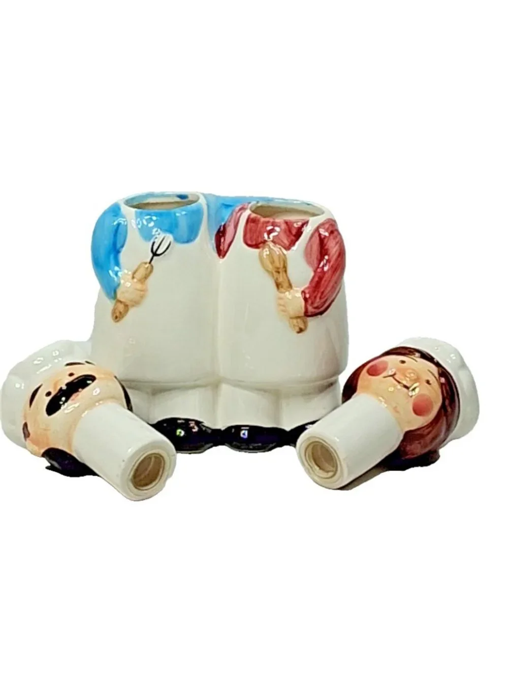 Alco Shakeables Chef And Baker Salt And Pepper Head Shakers NIB 5